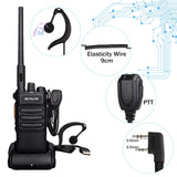 Retevis RT86 Walkie-Talkies, Walkie Talkie Lange Afstand, 2600mAh Oplaadbaar, Robuuste Portofoon Professioneel voor Logistiek (Zwart, 3 Stuks) (Met oortje)