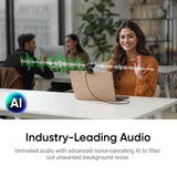 Insta360 Link 2 - 4K Webcam for PC/Mac, 1/2" Sensor, AI Tracking, HDR, Noise Cancelling Microphone, Gesture Control, for Streaming, Zoom Video Calls, Teams, Twitch & More