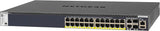 NETGEAR ProSAFE Managed Switch - GSM4328PB - Stackable platform met 24 PoE+ poorten + 2 x SFP+ en 2 x 10GBASE-T poorten (1000W PSU)