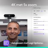 Logitech Brio 4K Webcam, Video Calling, Noise Cancelling Microphone, Automatic HD Light Correction, Wide Field of View, for Microsoft Teams, Zoom, Google Voice, Google Meet, PC/Mac/Laptop/Macbook