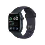 Apple Watch SE (2e gen.) (GPS, 40mm) smartwatch - kast van middernacht aluminium Middernacht sportbandje - Standaardmaat. Conditie en slaap bijhouden, crashdetectie, waterbestendig