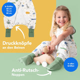 schlummersack Slaapzak met voeten, zomer 110 cm, 1 TOG, dunne jungle, kinderslaapzak met benen en verlengde manchetten voor een lichaamslengte van 110-120 cm, voeten, 1 TOG