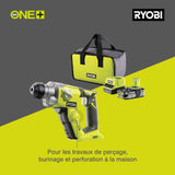 RYOBI 18 V ONE+ accu-boorhamer R18SDS-125S (slagenergie 1,3 J, max. boordiameter in hout/metselwerk/staal 16/16/13 mm, incl. 2,5 Ah accu en oplader in gereedschapstas)