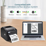 vretti Thermische Printer, Verzendlabelprinter, Thermische labelprinter 4x6 voor verzendetiket, verzendlabel, compatibel met Windows, Mac OS en Linux-systemen