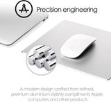 Desire2 Gaming-muismat met antislip rubber voor bureau - basis en mat oppervlak voor Apple Macbook, Imac, computer en laptops - aluminium zilver