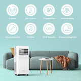 Comfee Breezy Cool Pro Mobiele airconditioner, 2,0,7000 BTU, 2,0 kW, koelen, ventileren en ontvochtigen, app-bediening, mobiele airconditioning met afvoerslang