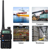 Retevis RT5R Walkie Talkie Dual Band, Long Range Ham Amateur, 2m / 70cm USB-Oplaadradio, Draagbare Portofoon FM-Radio, 128 Kanalen Ham Radio voor Beveiliging, Zakelijk (Zwart, 5 Stuks)