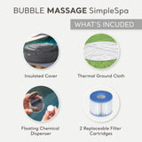 INTEX 28483E SimpleSpa Inflatable Hot Tub 4 Person Bubble Massage Spa: Includes Insulated Cover - Built-in QuickFill Inflation - Calming Jets - 77" x 26"