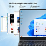15,6 inch Laptop 16 GB DDR4 512 GB SSD, Computer Laptop met Quad-Core N95 processor, 1920 x 1080 IPS FHD display, 2.4/5G WiFi, BT5.0, USB 3.0 x 2, 180° uitbreiding, muis inbegrepen
