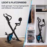 Capital Sports Azura Air Bike Hometrainer - Fiets Ergometer met Trainingscomputer, Opvouwbare Hometrainer met 8 Kg Vliegwielmassa, 8-Staps Instelbare Weerstand, Zwart/groen