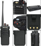 Retevis RT29 walkie talkie, heavy duty bidirectionele radio's, IP67 waterdicht, 3200mAh batterij, alarm, lange afstand walkie talkies voor volwassenen bouwplaats (zwart, 2 stuks)