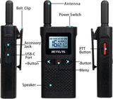 Retevis RB628 Walkie Talkie, PMR446 Licentievrij, Mini Portofoons Oplaadbaar 1500mAh, LCD-Scherm VOX, 16 Kanalen, Professionele Walkie Talkies met Headset voor Magazijn (10 Stuks, Zwart)