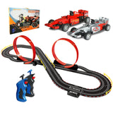 Electric Race Car Track Set Racing Tracks Toy-Electric with 2 Hand Controllers 2 Race Cars 2 Ferris Wheel (360 Degree Rotation) Gift Flexible Toys