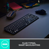 Logitech MX Keys Combo for Business | Gen 2.Conçu pour les entreprises. Clavier et Souris sans fil avec Repose-poignet, Bluetooth, Logi Bolt, Silencieux, Windows/Mac/Chrome/Linux, QWERTY ITA - Gris