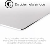 Desire2 Gaming-muismat met antislip rubber voor bureau - basis en mat oppervlak voor Apple Macbook, Imac, computer en laptops - aluminium zilver