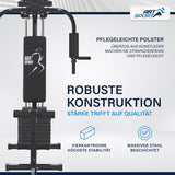 ArtSport ProfiGym 2000 Krachtstation met pull-up- en vlinderstang, trekkoord en beenstrekker, 9 gewichten met 40 kg, multistation, krachttraining thuis