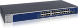NETGEAR XS724EM Managed L2 10G Ethernet (100/1000/10000) 1U Blauw, Grijs