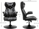 Vinsetto gamingstoel ergonomische computerstoel met schommelfunctie draaistoel in hoogte verstelbaar staal zwart + grijs 67 x 75 x 106-112 cm