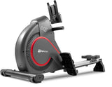 Hop-Sport HS-095R Spike roeitrainer opvouwbaar voor thuis incl. mat - roeitrainer met magnetische weerstand, LCD display, 12 programma's, wedstrijdmodus en WATT functie, tot 150 kg