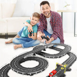 Electric Race Car Track Set Racing Tracks Toy-Electric with 2 Hand Controllers 2 Race Cars Gift Flexible Toys