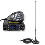 Retevis RT95 Hamradio-Zendontvanger met Dual-Band Antenne, Mini Mobiele Zendontvangers met Draaibaar Dubbel LCD-Display, 200 Kanalen, SL16/PL259 Mobiele Auto-Antenne