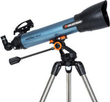 Celestron 22403 Inspire 100AZ Refractortelescoop met ingebouwde smartphone-adapter, Blauw