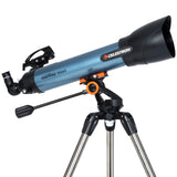 Celestron 22403 Inspire 100AZ Refractortelescoop met ingebouwde smartphone-adapter, Blauw