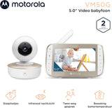 Motorola Nursery Babyfoon met Camera - Baby Monitor VM50G - Baby Camera met Kleuren Display, Tweeweg Communicatie en Infrarood Nachtvisie - 300M Bereik - Inzoomen, Kantelen en Draaien