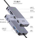 USB Docking Station Giq USB C Hub USB 3.0 naar Dual HDMI VGA Adapter Triple Display USB C Laptop Docking Station Dubbele Monitoren Compatibel voor MacBook M1 USB Dock