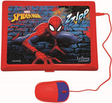 LEXIBOOK JC598SPi2 Spider-Man-pädagogischer und zweisprachiger Laptop Spaans/Engels-Spielzeug für Kinder (Jungen und Mädchen) 124 Aktivitäten, Rot/Blau, 25,5 x 34 x 4,5 cm