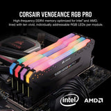 Corsair VENGEANCE RGB PRO 32 GB (2x16 GB) DDR4 3600 (PC4-28800) C18 Desktop Memory – 2 x 16 GB,Wit