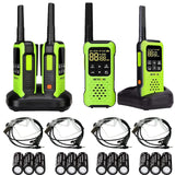 Retevis RT649P Walkie Talkie Oplaadbaar, Ip67 Waterproof Float, PMR 446 Licentievrij 16 Kanalen, Led Zaklamp, Ctcss/Dcs Vox, Walkie Talkie Headset (2 Paar, Groen)