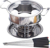 precauti Fondueset, roestvrij staal, fonduepan vleesfondue, multifunctionele kaas, ijs, chocolade, smeltpoes, fondueset keukenaccessoires, 10 stuks