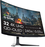 Alienware AW3225QF 32" 4K UHD (3840x2160) 1700R Gebogen Gaming Monitor, 240Hz, QD OLED, 0.03ms, NVIDIA G-SYNC Compatible, HDR, Dolby Vision, USB-C, DisplayPort, 2x HDMI, 4x USB, 3 Jaar Garantie