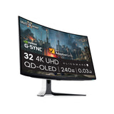 Alienware AW3225QF 32" 4K UHD (3840x2160) 1700R Gebogen Gaming Monitor, 240Hz, QD OLED, 0.03ms, NVIDIA G-SYNC Compatible, HDR, Dolby Vision, USB-C, DisplayPort, 2x HDMI, 4x USB, 3 Jaar Garantie