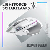 Logitech G G502 X PLUS LIGHTSPEED Draadloze RGB Gaming Muis - Optische muis met LIGHTFORCE hybride schakelaars, LIGHTSYNC RGB, HERO 25K gaming sensor, voor PC - macOS/Windows - Wit