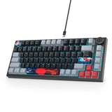 SOLIDEE Bedraad 75% Hotswappable Mechanisch Gaming Toetsenbord,met Rode Schakelaars RGB Verlicht Toetsenbord,82 Toetsen TKL Mechanisch Toetsenbord,NKRO Compact Toetsenbord met Knop(82 Dark)