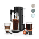 Ninja Pod & Grounds Specialty Single-Serve Koffiezetapparaat, K-Cup Pod compatibel, brouwgronden, compact ontwerp, ingebouwde melkopschuimer, 60 oz. Reservoir, 6 oz. beker tot 24 oz. Mok maten, zwart,
