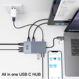 USB Docking Station Giq USB C Hub USB 3.0 naar Dual HDMI VGA Adapter Triple Display USB C Laptop Docking Station Dubbele Monitoren Compatibel voor MacBook M1 USB Dock