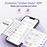 CLABEL Bluetooth labelprinter zelfklevend: 221B mini thermo-labelapparaat draagbaar barcode-labelprinter compatibel met iOS en Android labelprinter voor adres thuis kantoor(Paars)