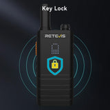 Retevis B63H Walkie-Talkie Met Oortjes, 2-Weg Radio Oplaadbare Usb c, Pmr446 Dun, Scherm Lichtgewicht, Professionele Schoolbeveiliging Walkie-Talkie (10 Stuks, Zwart)