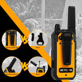 Retevis RB648 Walkie Talkies, IP67 Waterdichte Portofoon, Heavy Duty, 2000 mAh, Trillingen SOS VOX USB-C, Lange Afstand Walkie-Talkie Robuust voor Magazijn, Industrie (6 Stuks, Geel)