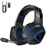 Gaming headset draadloos, gaming hoofdtelefoon voor PS5/PS4/PC/Switch/Mac, headset met microfoon, ruisonderdrukking, Bluetooth 5.2, 3D surround sound, hoofdtelefoon met kabel 3,5 mm voor Xbox Series.