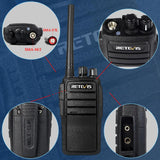 Retevis RT21 walkietalkie lange afstanden handradio met 6-weg aansluiting, draagbare amateurradio, VOX, squelch, oplaadbare 2-weg radio voor veiligheid, bescherming, noodgeval (zwart, 6 stuks)