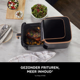 Ninja Airfryer MAX PRO, 6.2L, Gebruikt Geen Olie, Grote Vierkante Enkele Lade, Braden, Bakken, Airfryen, Gezinsformaat, Antiaanbaklaag, Vaatwasmachinebestendig Mandje en Crisperplaat, AF180EUCP