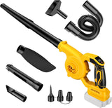 WingFly Accubladblazer, blazer voor Dewalt 18 V, 20 V accu, luchtsnelheid 98 m/s, instelbare snelheid voor het reinigen van bladeren, verwijderen van stof (batterijen niet inbegrepen)