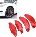 Voor Tesla Model 3 Sport Auto Remklauw Cover, Rood Geel Groen Aluminium Schijfrem Remklauw Guard Vervanging Voor 18in/19 in Wielen Hub (Rood)