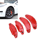 Voor Tesla Model 3 Sport Auto Remklauw Cover, Rood Geel Groen Aluminium Schijfrem Remklauw Guard Vervanging Voor 18in/19 in Wielen Hub (Rood)