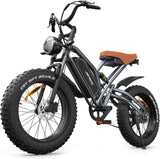 JANSNO E-Bike 20 inch x 4.0 Fat banden, Shimano 7vel, mechanische schijfremmen voor en achter, elektrische fiets voor volwassenen, afneembare accu 48 V, 12,8 Ah