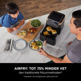 Ninja Airfryer MAX PRO, 6.2L, Used No Oil, Large Square Single Tray, Roasting, Baking, Air Frying, Family Size, Non-Stick Coating, Dishwasher Safe Basket and Crisper Plate, AF180EUCP